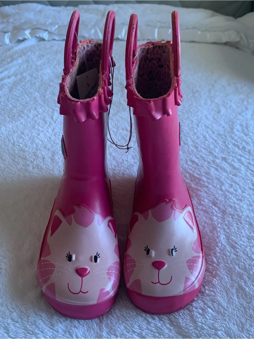 Jumping Beans Toddler Girls Pink Cat Rain Boots, Size toddler Large 8/9 M